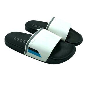 Asifn Womens Slide Sandals Rubber Slip On Black White Size 11